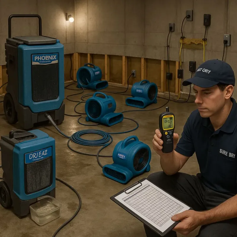 Structural Drying and Dehumidification process in Magalia, CA
